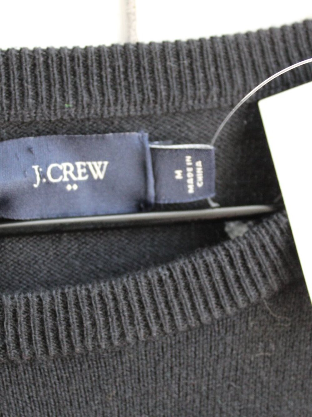 J. Crew Harbor Cotton Merino Wool Crewneck Black Pullover Sweater sz Medium NWT - Picture 3 of 5
